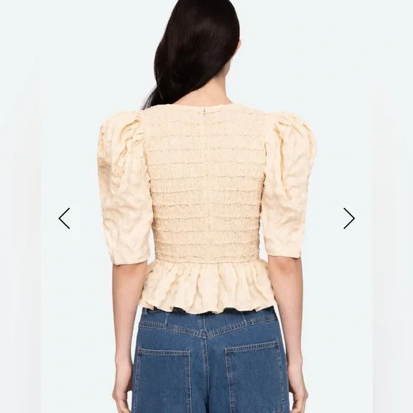 NWOT Sea XL Blouse with puff sleeves - Picture 2 of 5